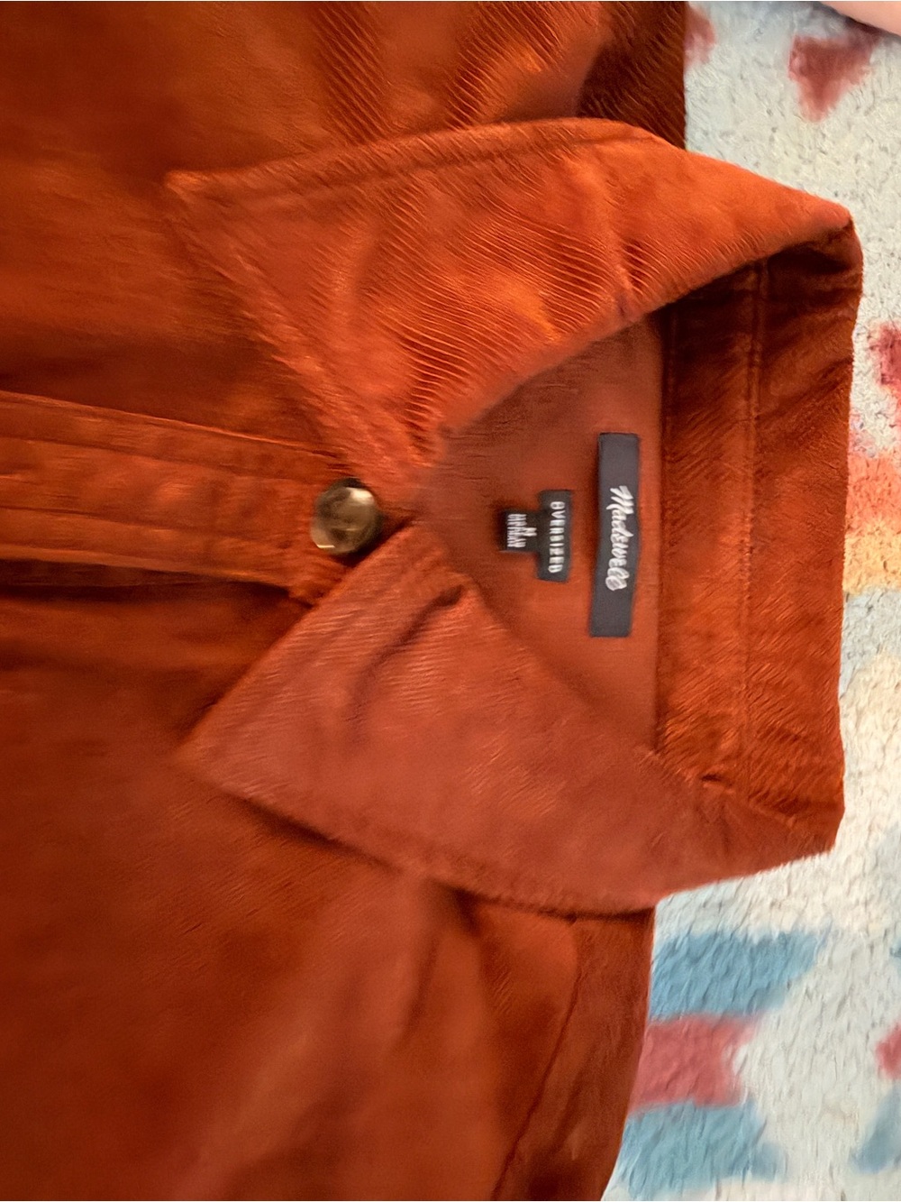 Madewell Men's Rust Corduroy Shirt Jacket
